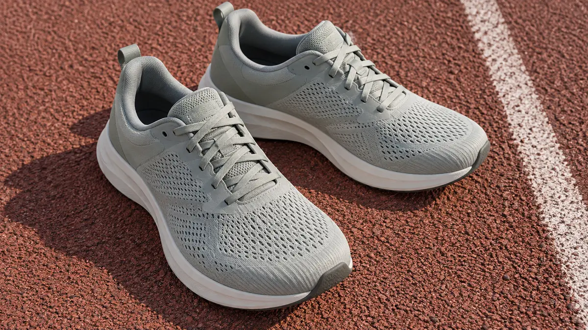 Wide-fit running shoes showing roomy toe box and secure heel