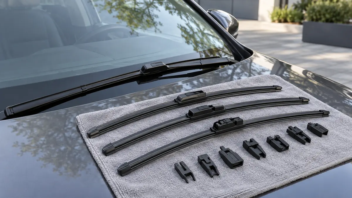 Unbranded windshield wiper blades and several connector types